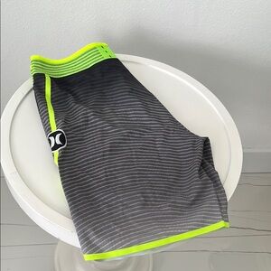 Hurley Athletic Shorts Gray and Green with Textured Design